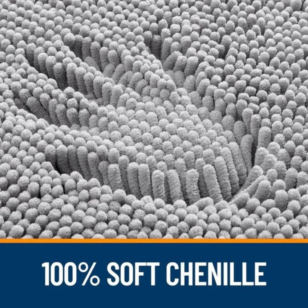 30x20 Bathroom Rug, Soft Absorbent Chenille, Quick Dry, Machine Washable, Grey